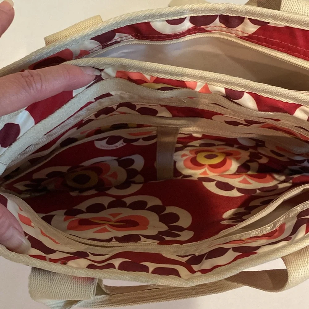 Le Sportsac Laptop Carryall Bag in modern floral design.